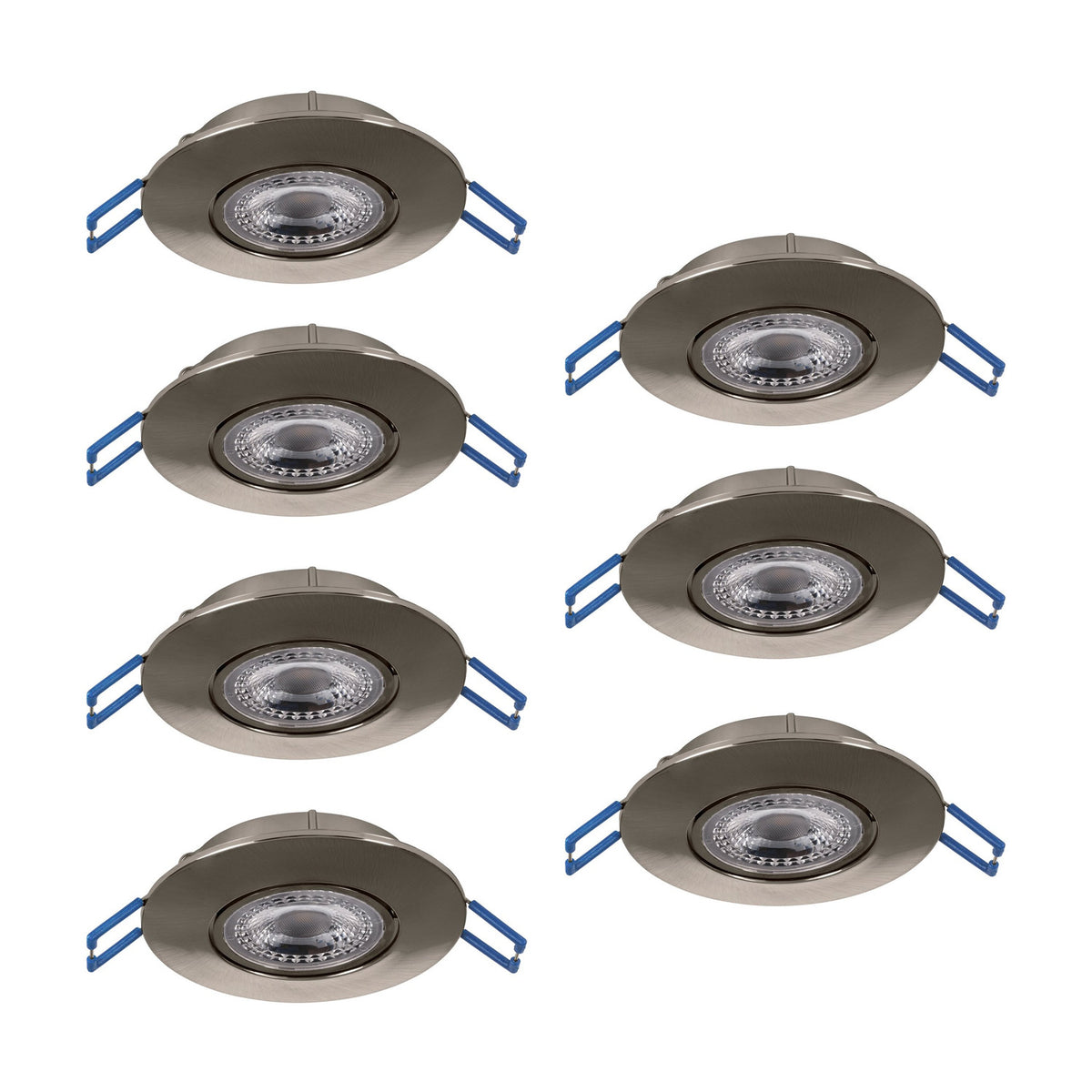 Gedrez LED Downlight Set of 7 - Satin Nickel
