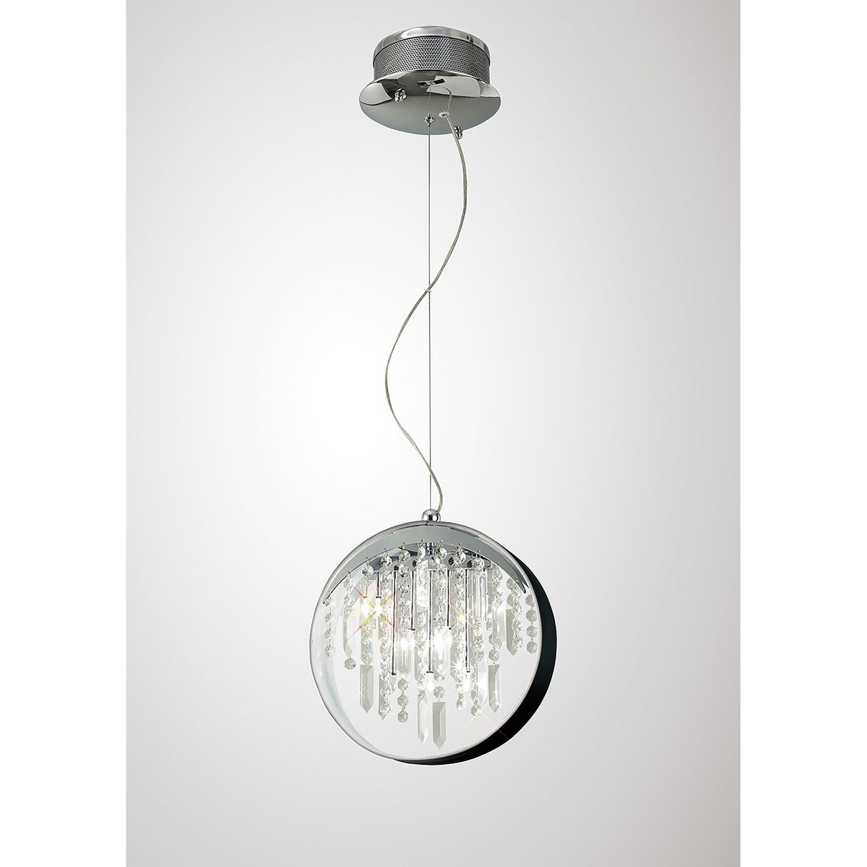 Geo 7 Light Crystal Pendant Light – Polished Chrome