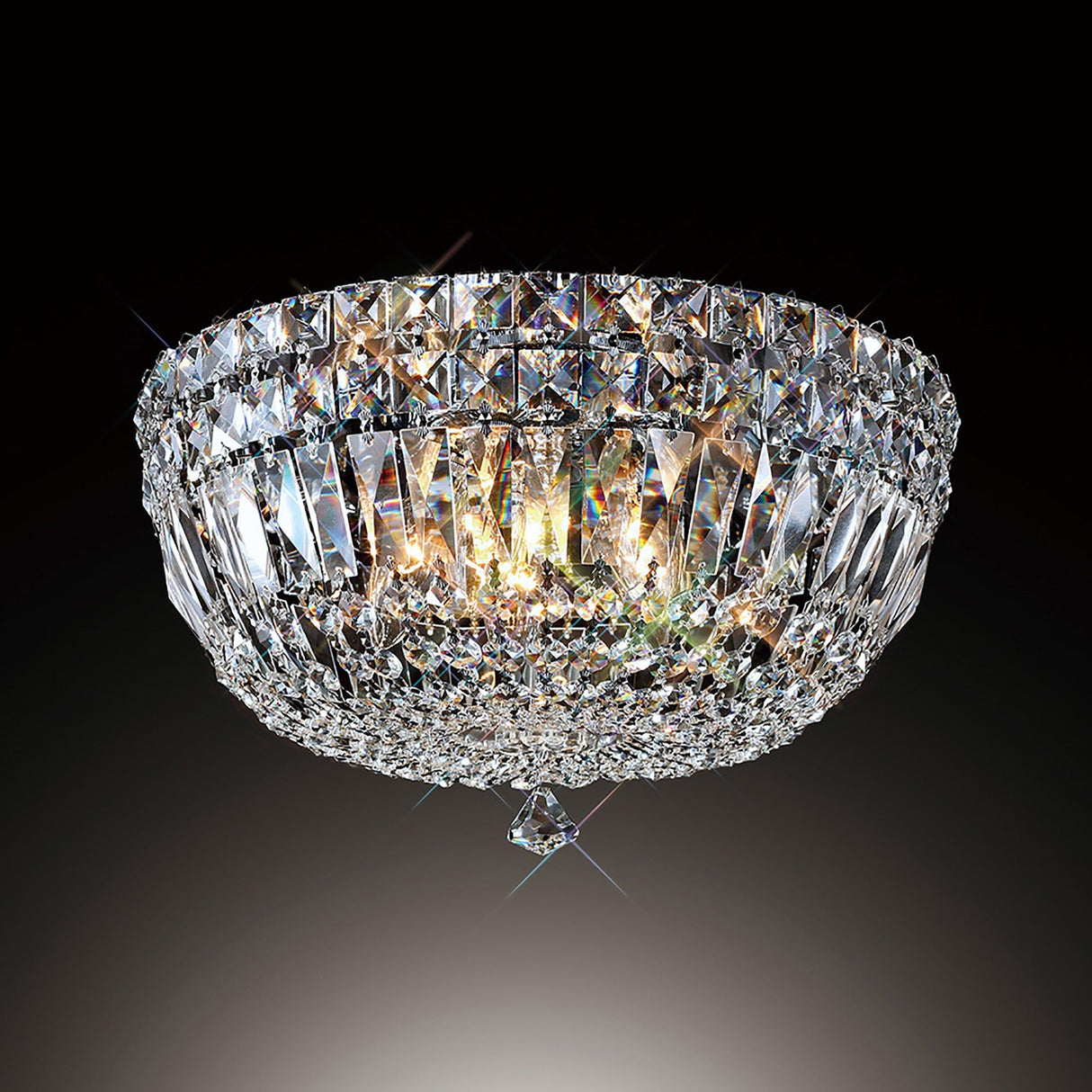 Georgina 3 Light Crystal Flush Ceiling Light - Polished Chrome