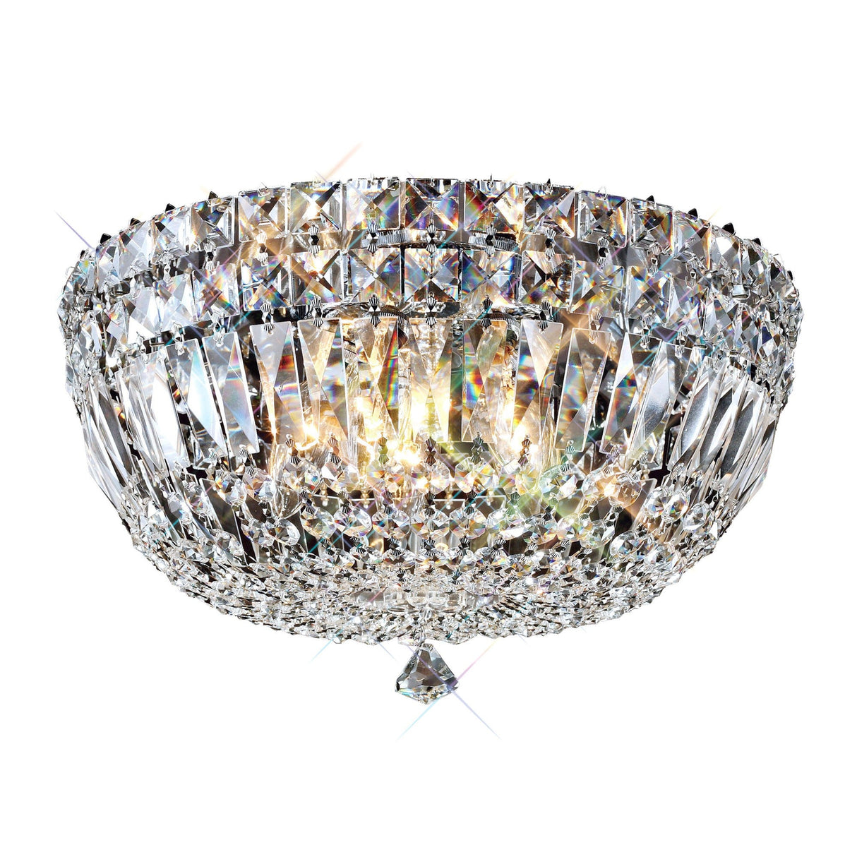 Georgina 3 Light Crystal Flush Ceiling Light - Polished Chrome