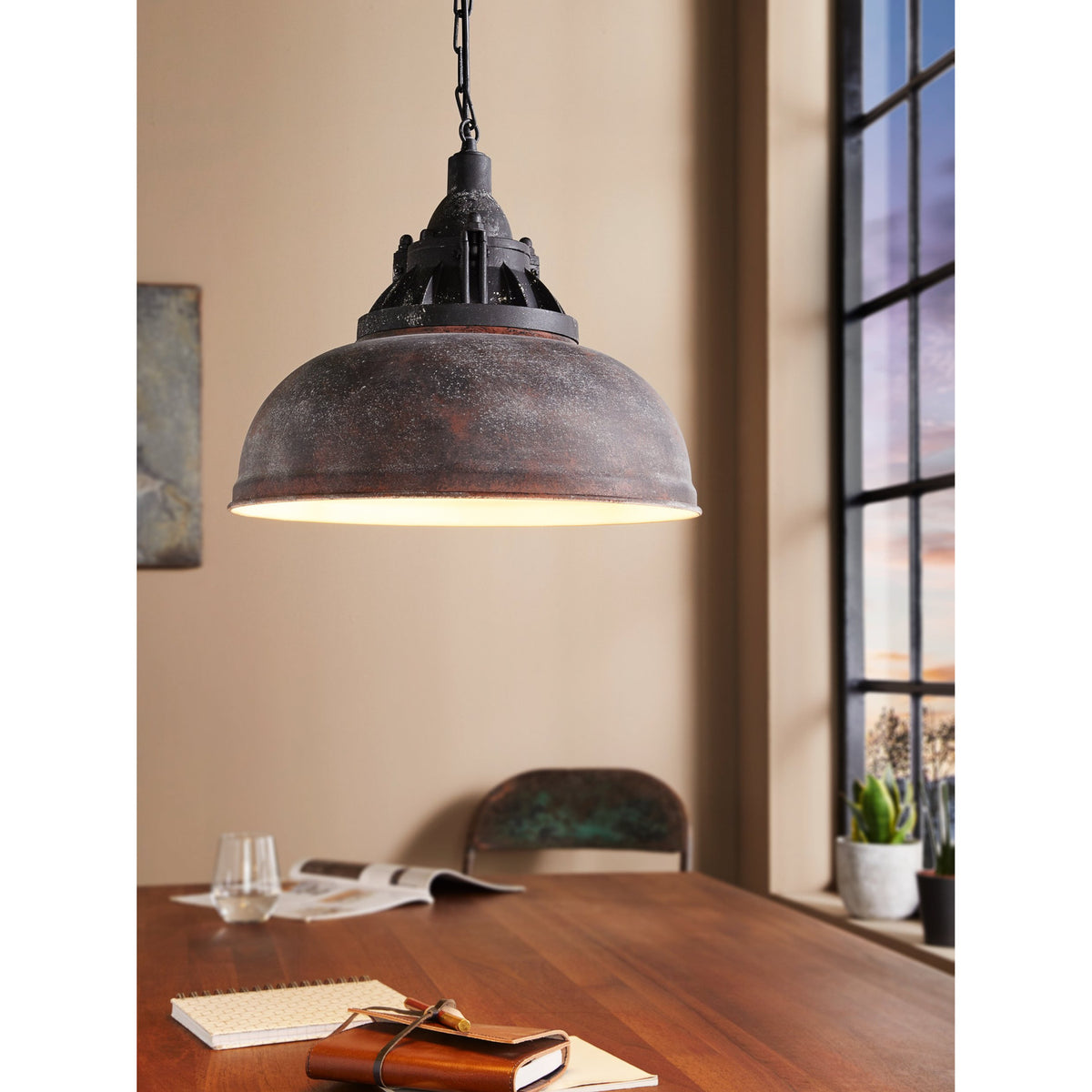 Gernine Pendant Light - Antique Brown & Beige