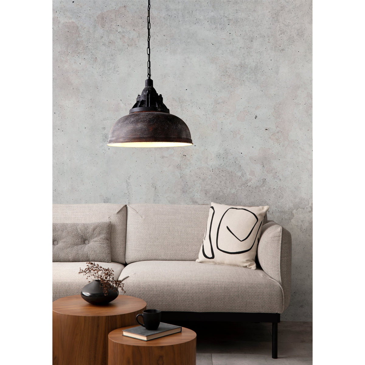 Gernine Pendant Light - Antique Brown & Beige