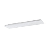 Gevette Smart LED Panel Light, a slim rectangular 120 x 30cm ceiling fixture with white aluminium body and frosted plastic diffuser, shown at an angle on a plain white background.