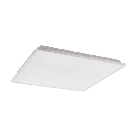 Gevette Smart LED Panel Light, a square 59.5 x 59.5cm ceiling fixture with a slim white frame and flat white diffuser, shown at an angle on a plain white background.