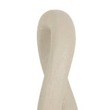 Ghorawal Napkin Ring in cream aluminium, shown close-up with a looped, pebble-like shape and matt speckled finish on a plain white background.