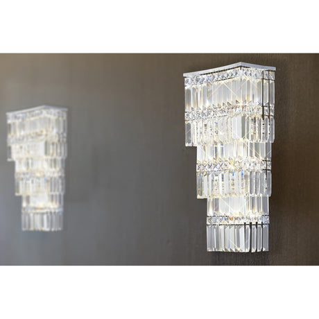 Gianni 4 Light Crystal Wall Light - Polished Chrome