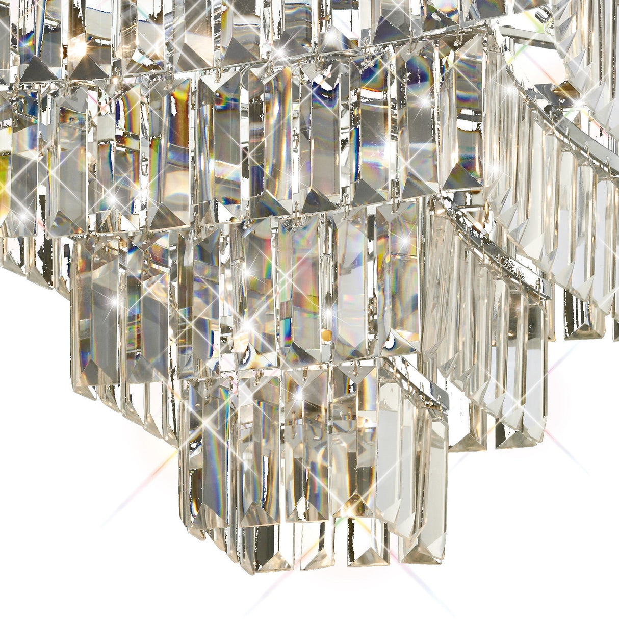 Gianni 5 Light Crystal Semi-Flush Ceiling Light - Polished Chrome