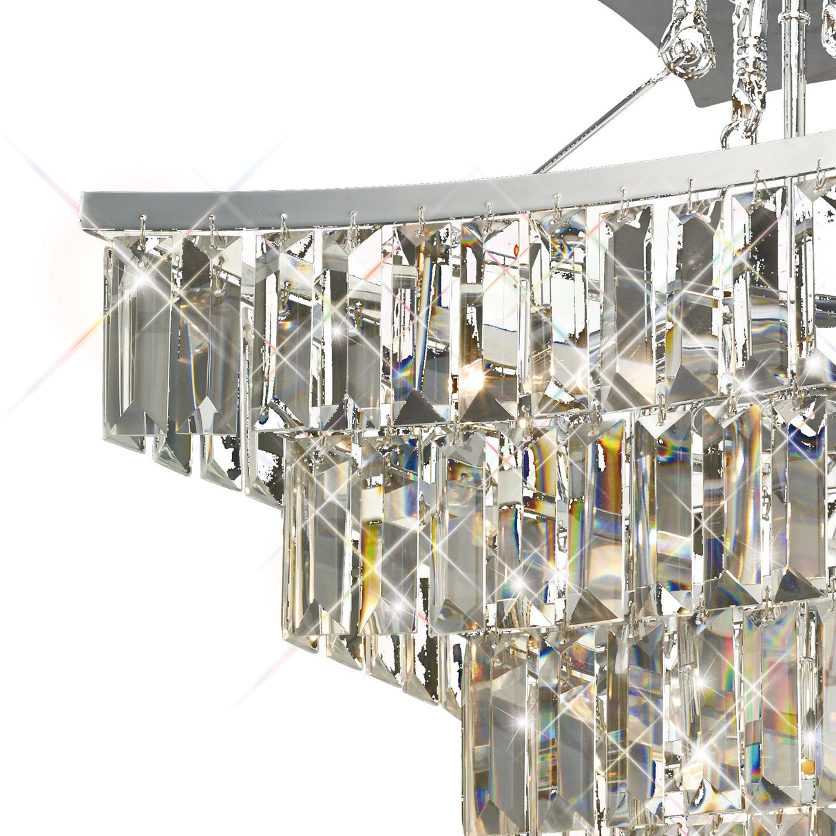 Gianni 5 Light Crystal Semi-Flush Ceiling Light - Polished Chrome