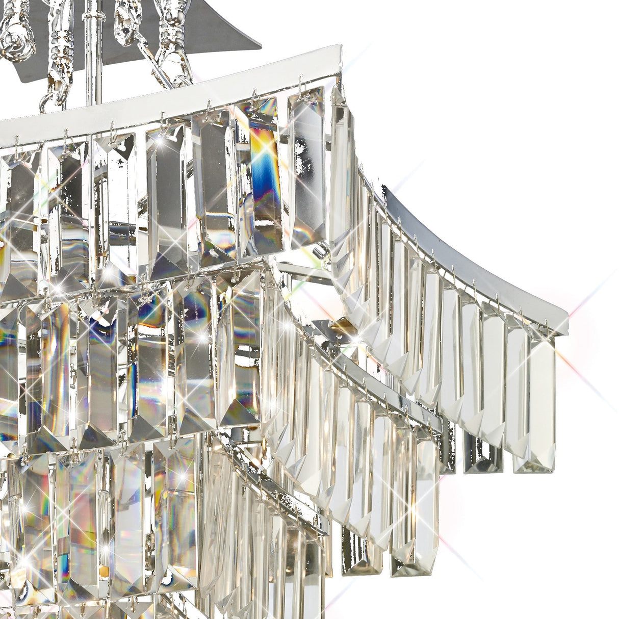Gianni 5 Light Crystal Semi-Flush Ceiling Light - Polished Chrome