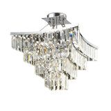 Gianni 5 Light Crystal Semi-Flush Ceiling Light - Polished Chrome