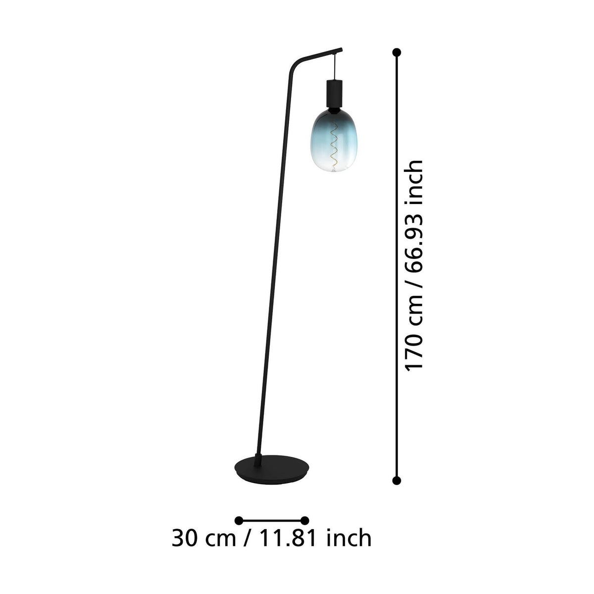 Gilmarne Floor Lamp 170cm - Black