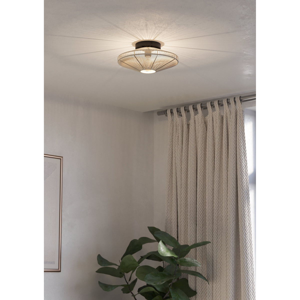 Ginvenne Ceiling Light - Black & Cream