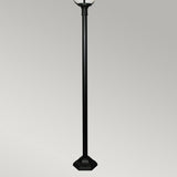 Set against a plain gray background, the Glenbeigh 1 Light Lamp Post in black features a straightforward design with a hexagonal base and corrosion-resistant finish. Its partially visible lantern highlights the elegance of outdoor lighting.