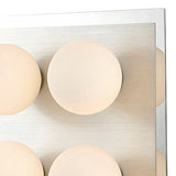 Globe 4 Light Bathroom Opal Glass Flush Ceiling Light - Polished Chrome