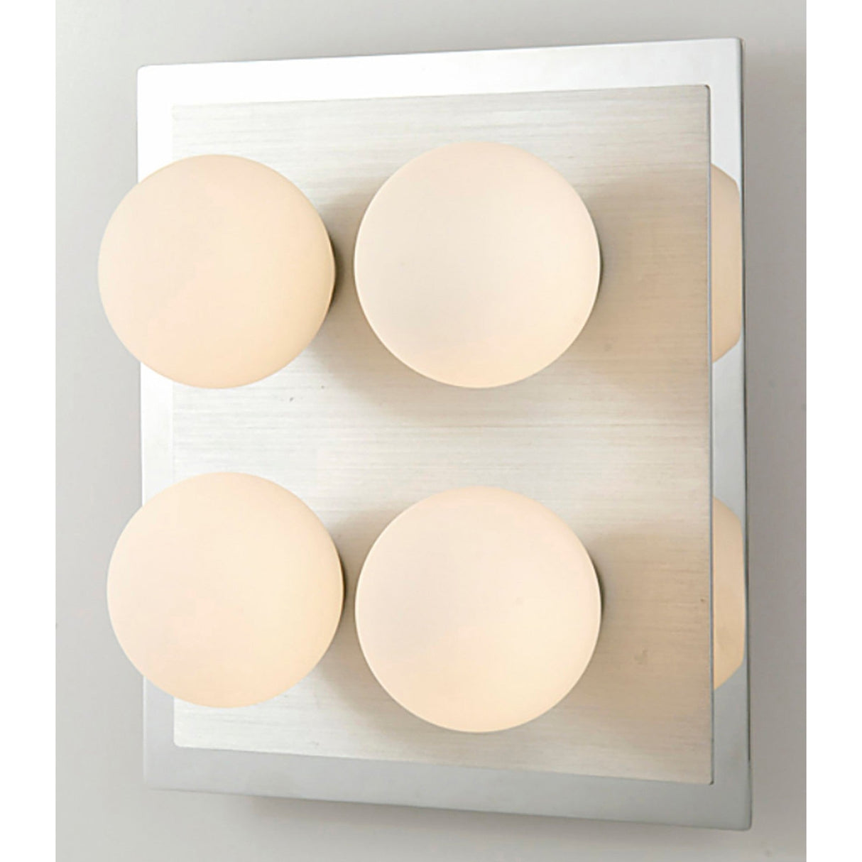 Globe 4 Light Bathroom Opal Glass Flush Ceiling Light - Polished Chrome