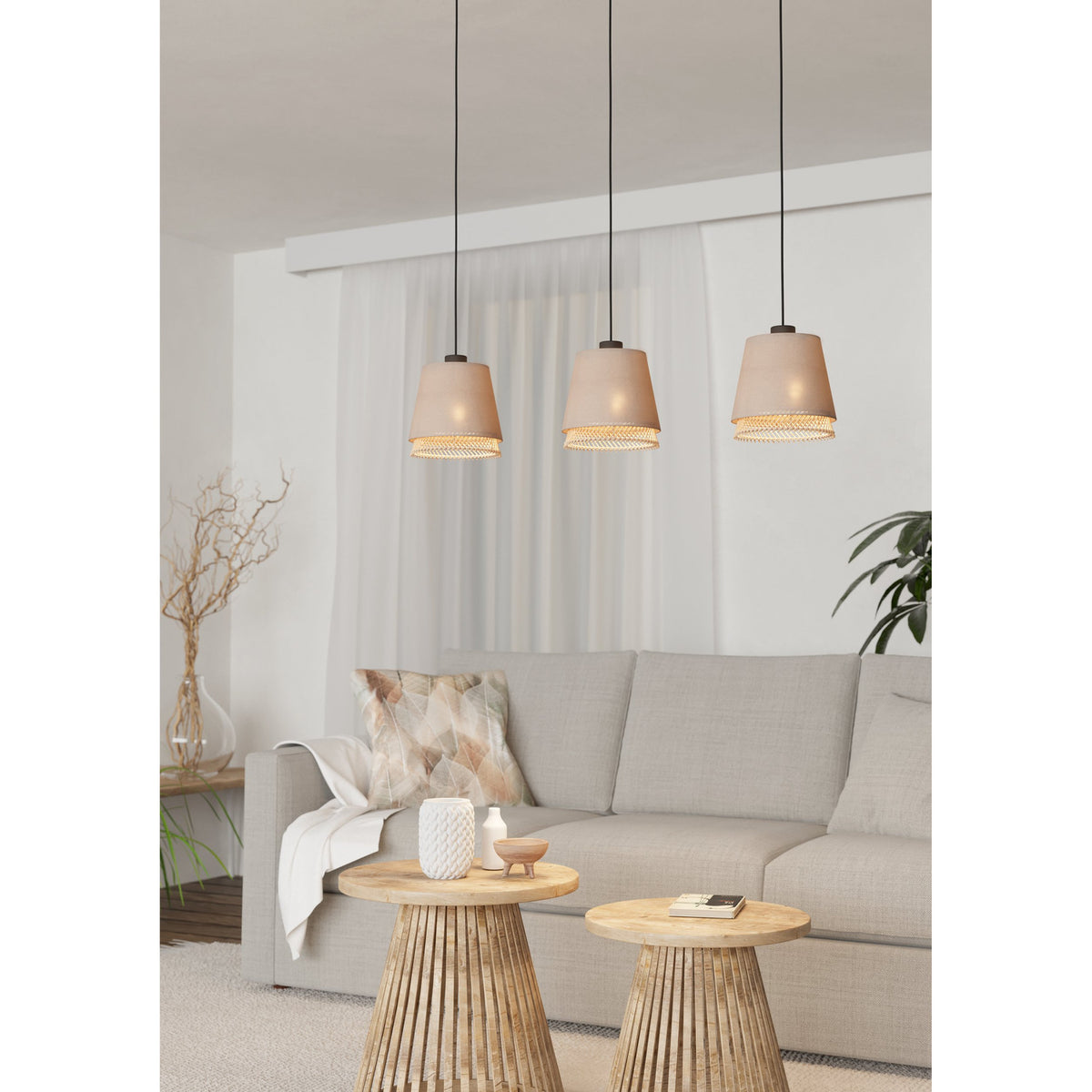 Golanne Wooden Linear Pendant Light - Black