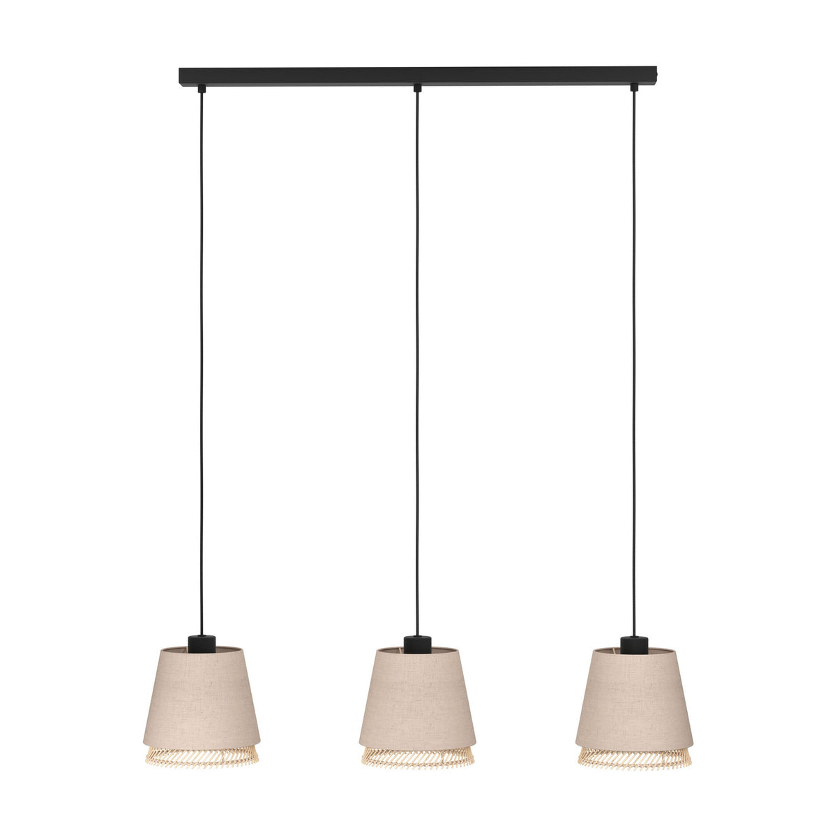 Golanne Wooden Linear Pendant Light - Black