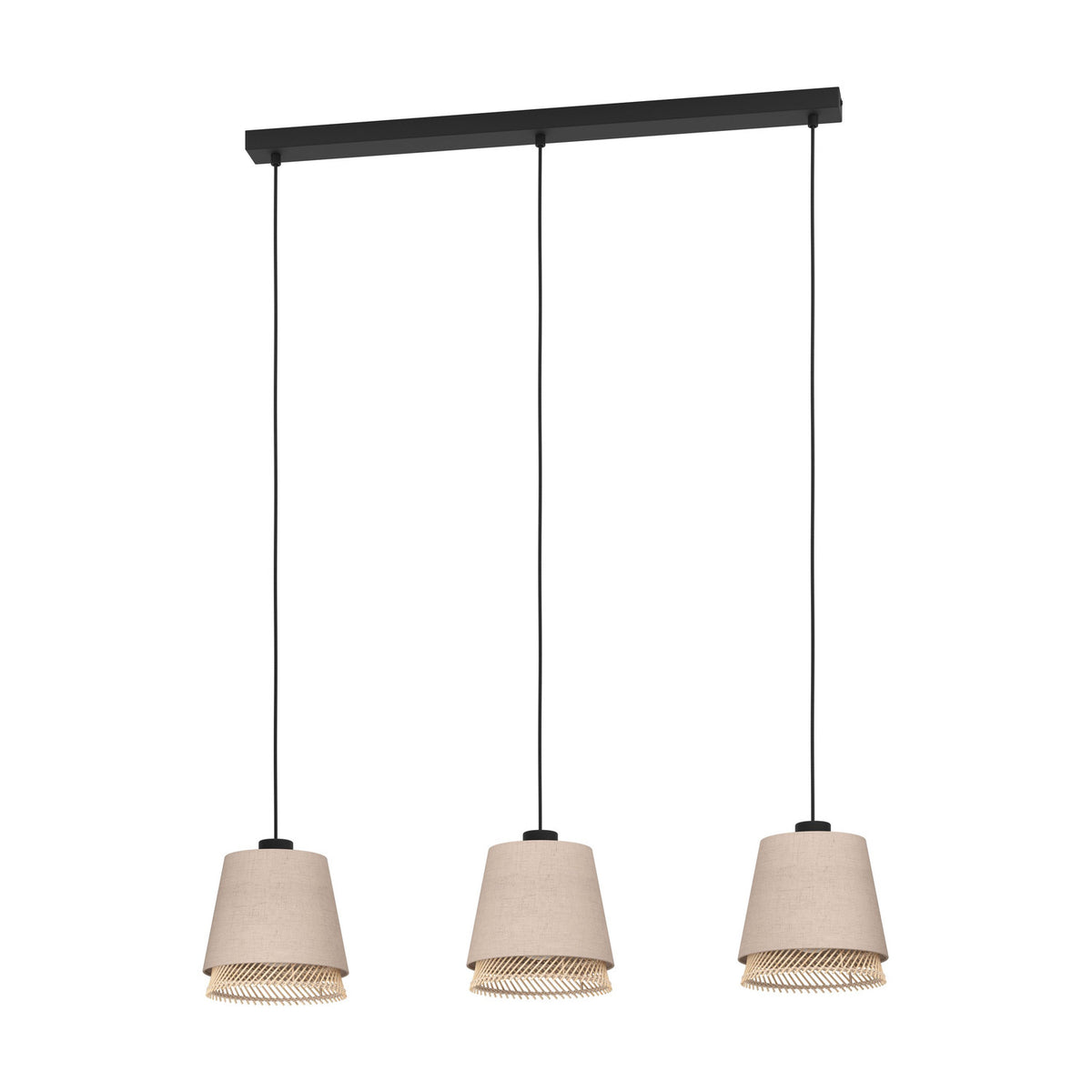 Golanne Wooden Linear Pendant Light - Black