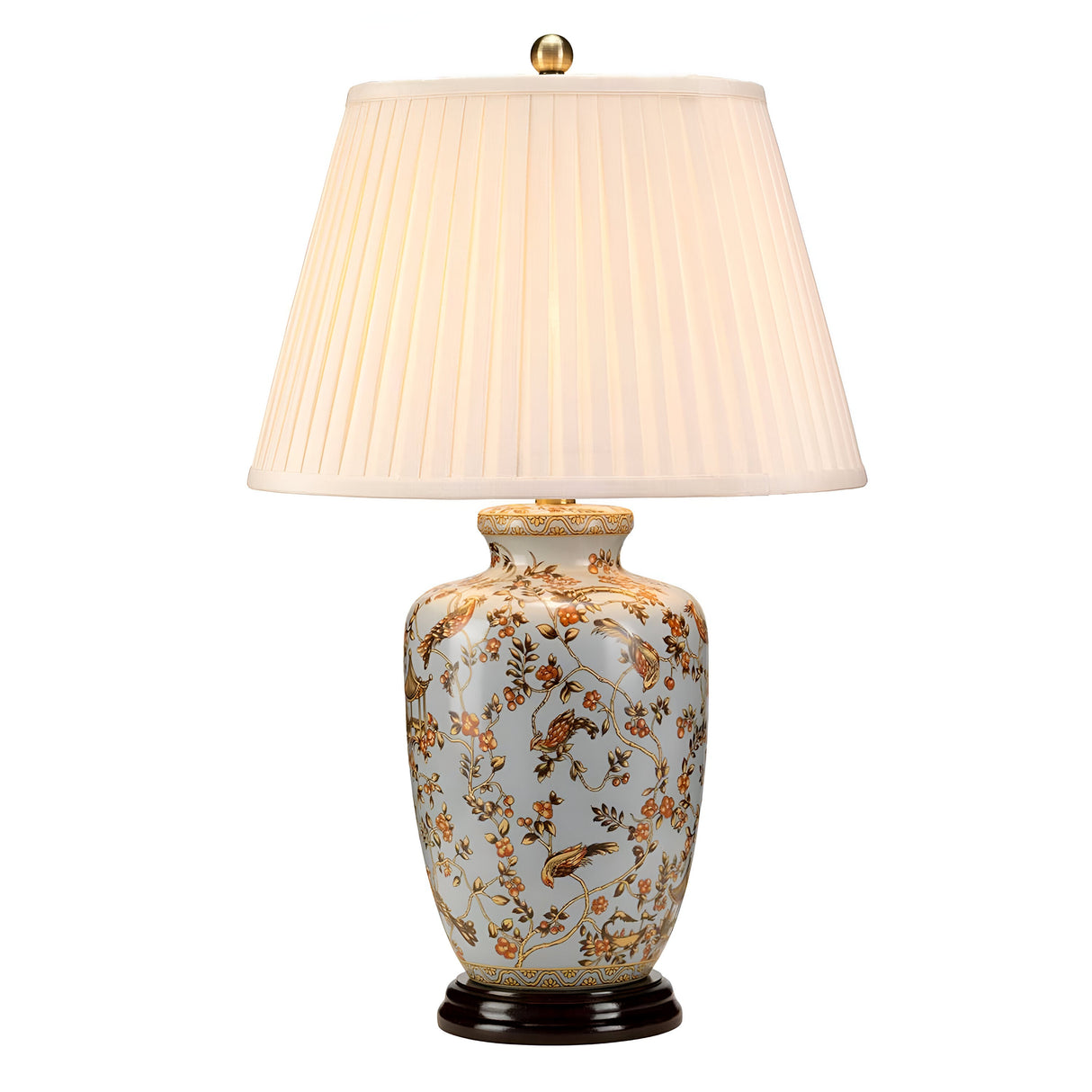 Gold Birds 1 Light Table Lamp - Light Blue and Gold