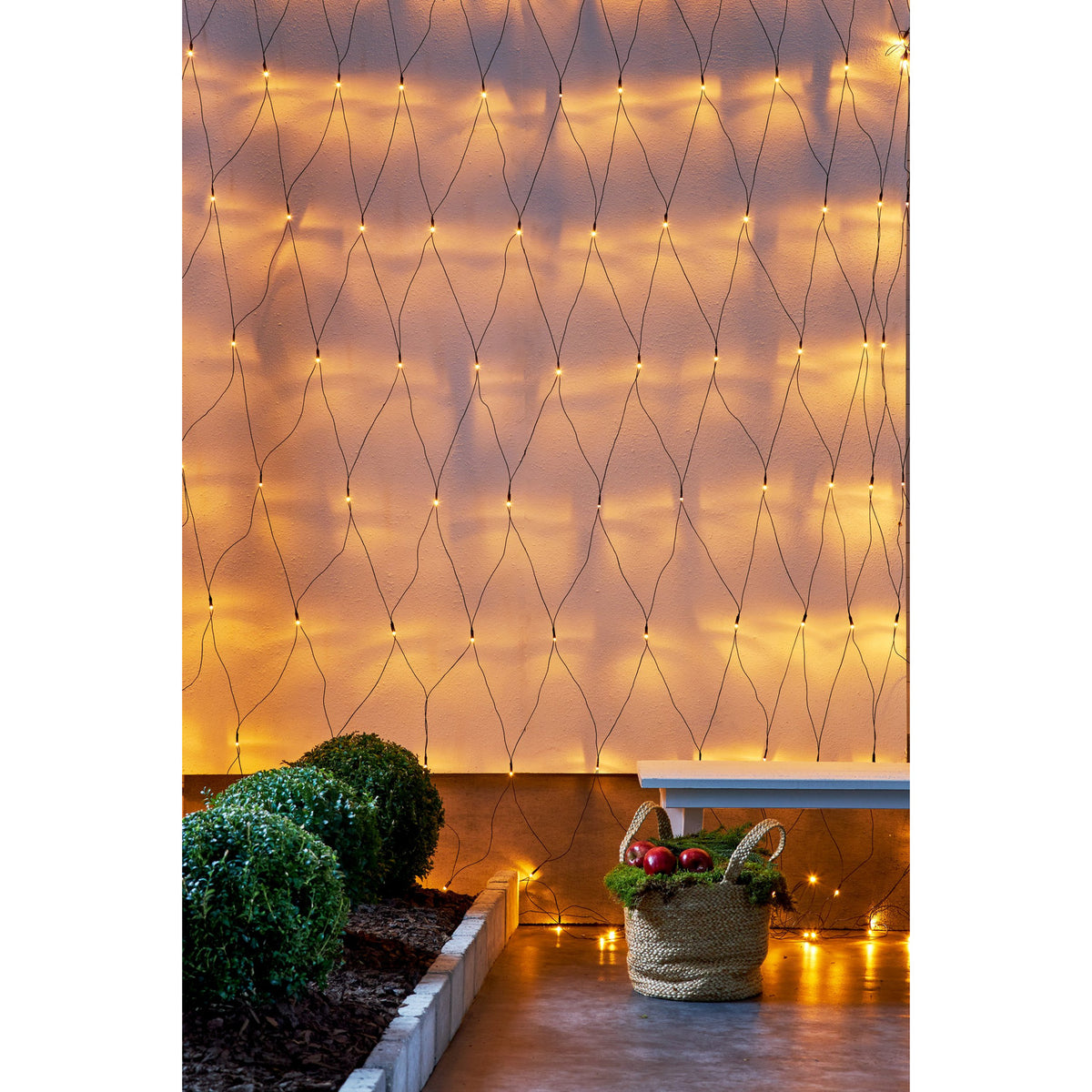 Golden Warm White Net Lights 3 x 3m - Black