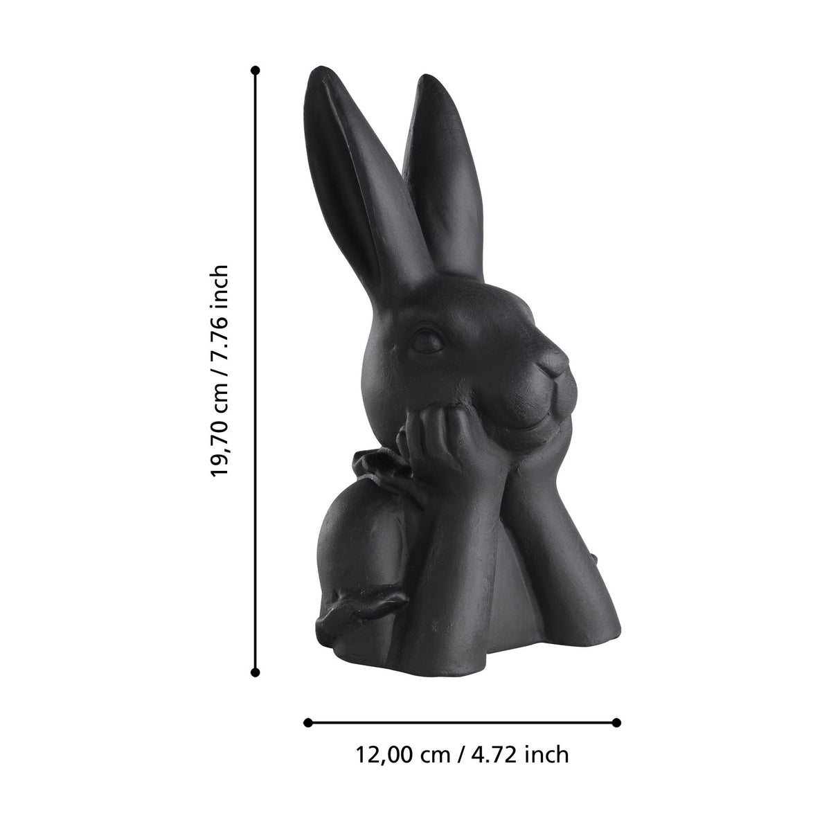 Gopeng Rabbit Ornament 19.7cm - Black