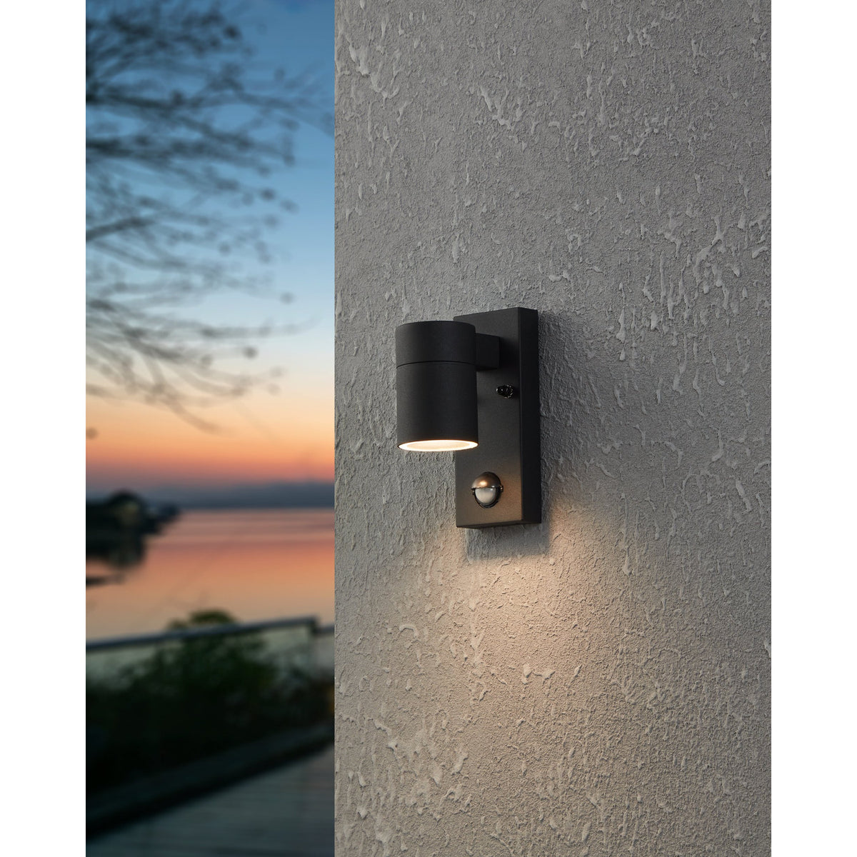 Gorbora Outdoor Wall Light with Motion Sensor - Black