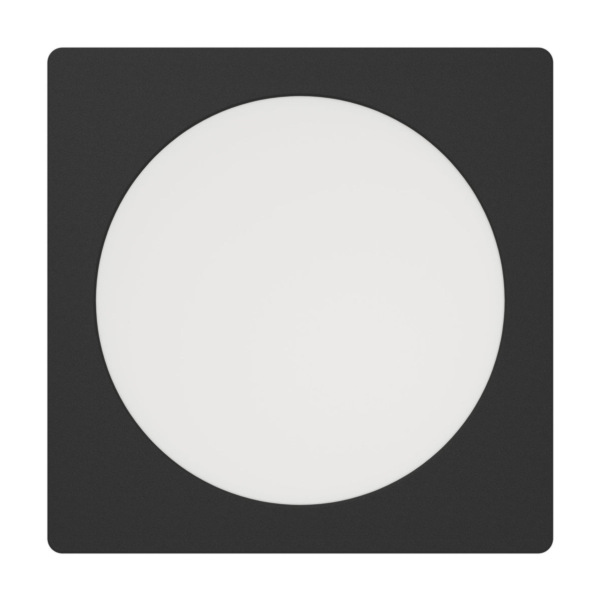 Gosmelle LED Downlight 10.5W 16.6cm in black, square black plastic trim with a round white plastic diffuser, shown on a plain white background.