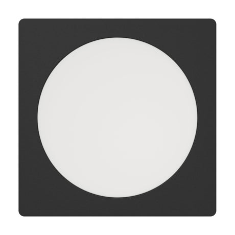 Gosmelle LED Downlight 10.5W 16.6cm in black, square black plastic trim with a round white plastic diffuser, shown on a plain white background.