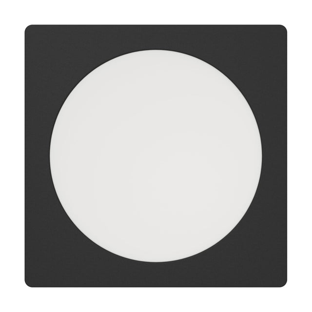 Gosmelle LED Downlight 10.5W 16.6cm in black, square black plastic trim with a round white plastic diffuser, shown on a plain white background.