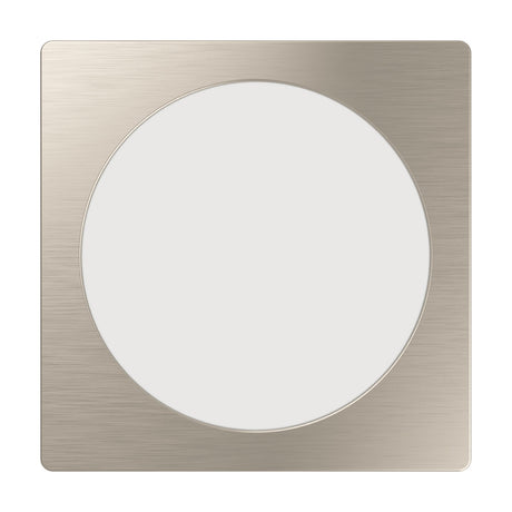 Gosmelle LED downlight with a square satin nickel trim surrounding a round white diffuser, shown on a plain white background.