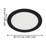 Gosmelle LED Downlight 11.7cm Warm White - Black