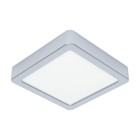 Gosmelle LED Downlight 15 x 15cm in chrome, a square surface-mounted ceiling light with a polished chrome frame and white plastic diffuser, shown on a plain white background.