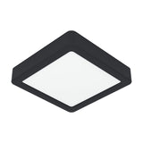 Gosmelle square LED downlight, 15 x 15cm, with black plastic frame surrounding a white diffuser panel, shown on a plain white background, IP20 rated.