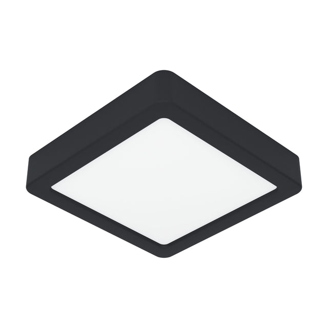 Gosmelle square LED downlight, 15 x 15cm, with black plastic frame surrounding a white diffuser panel, shown on a plain white background, IP20 rated.