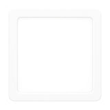 Gosmelle square LED downlight, 15 x 15cm, white plastic body with recessed diffuser and rounded corners, IP20, shown on a plain white background.