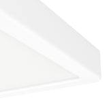 Close-up of the Gosmelle LED Downlight, a square white plastic fixture with a diffuser panel and softly rounded corners, shown against a plain white background.