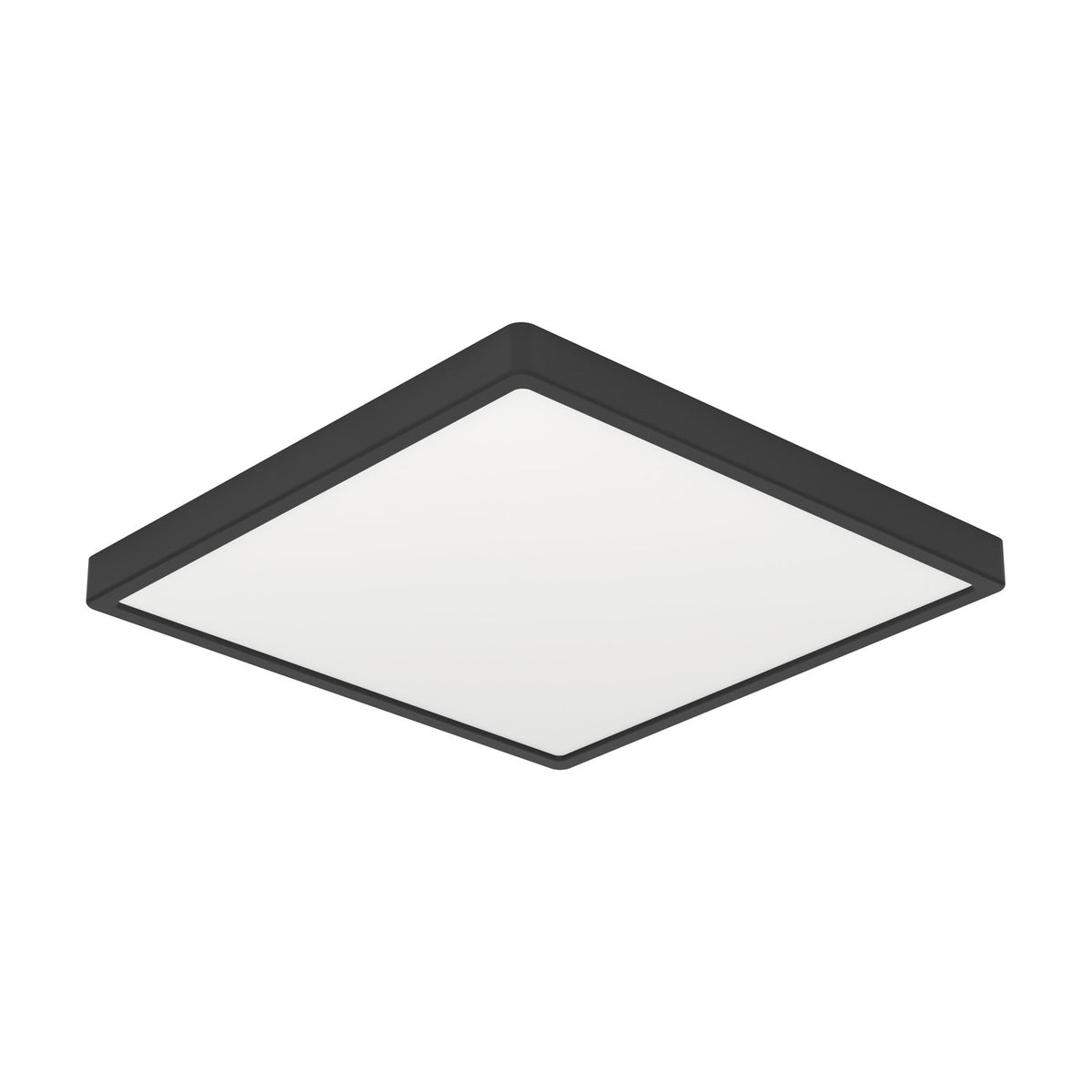 Gosmelle LED Downlight, a square 15 x 15cm surface-mounted ceiling panel with a black plastic frame, rounded corners and a white diffuser, shown on a plain white background.