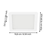 Gosmelle LED Downlight 16.6 x 16.6cm Cool White - White