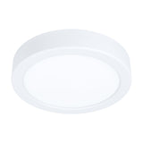 Gosmelle LED downlight, round white steel body with a white plastic diffuser, 16cm slim profile, shown on a plain white background.