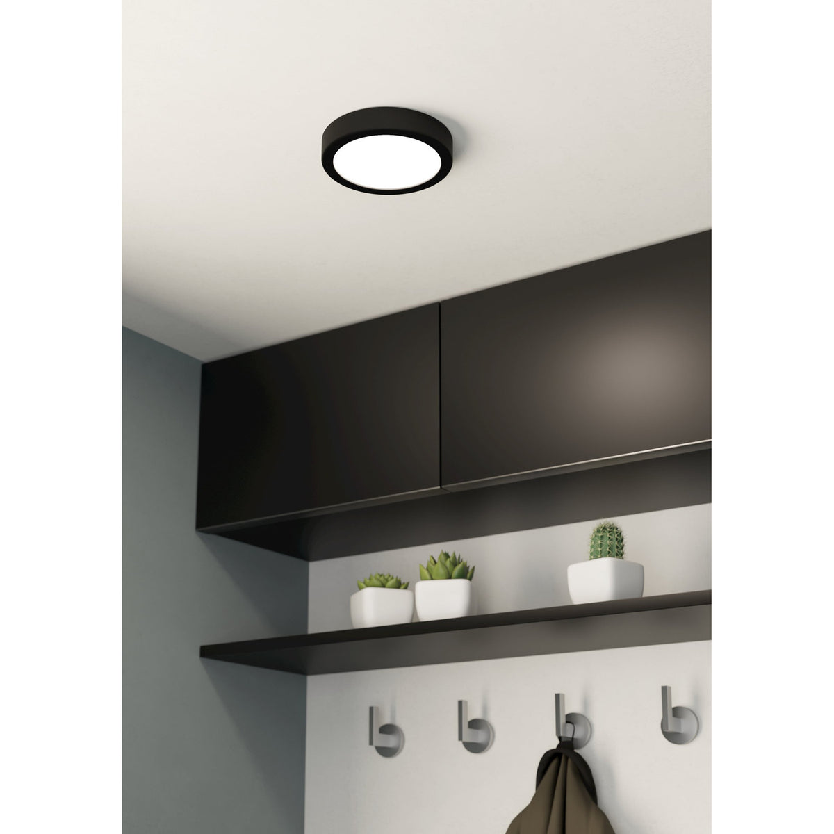 Gosmelle LED Downlight 16cm Warm White IP44 - Black
