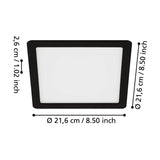 Gosmelle LED Downlight 21.6 x 21.6cm - Black