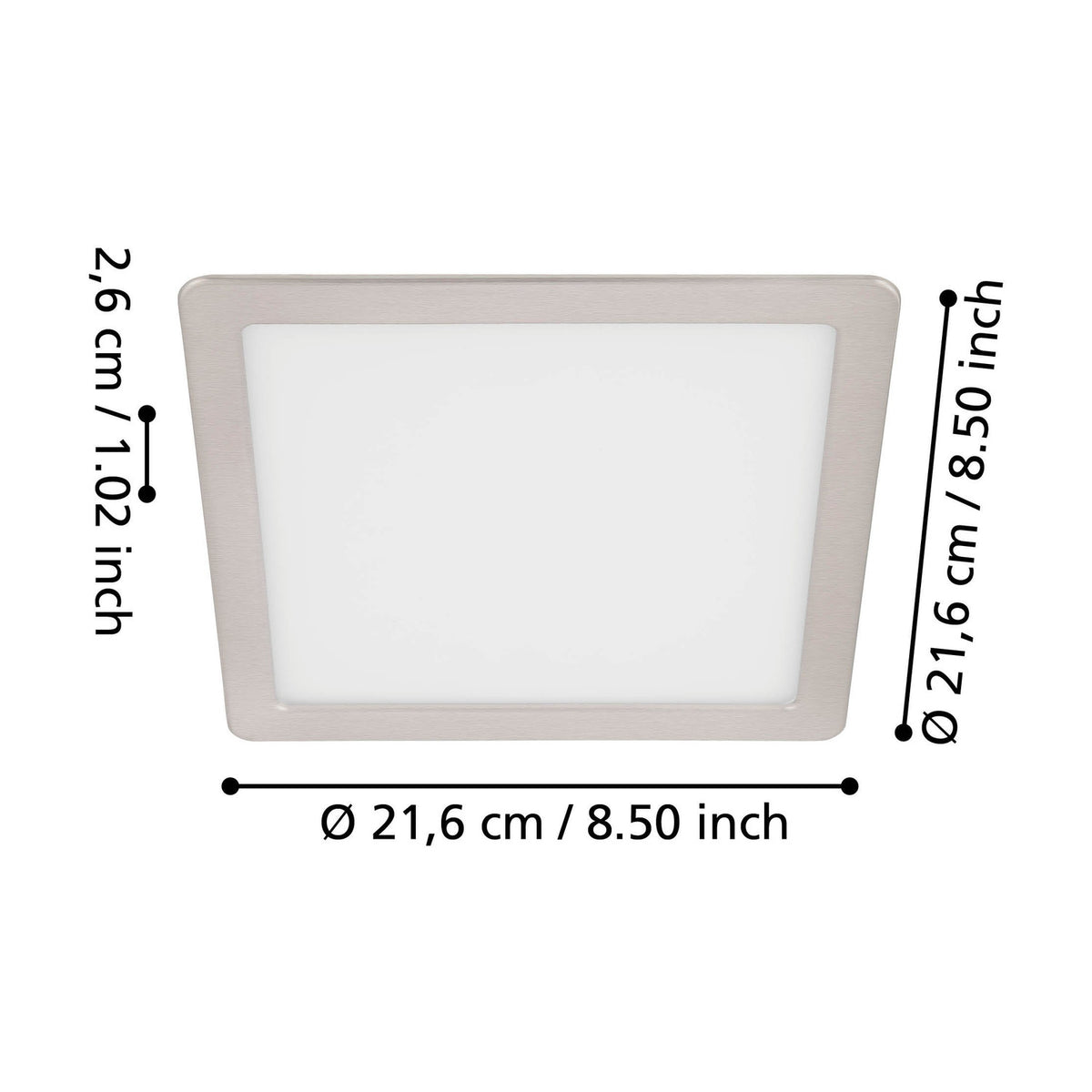 Gosmelle LED Downlight 21.6 x 21.6cm Warm White - Satin Nickel