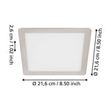 Gosmelle LED Downlight 21.6 x 21.6cm Warm White - Satin Nickel