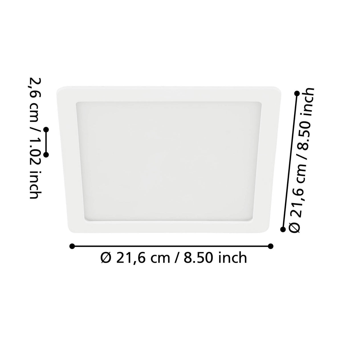 Gosmelle LED Downlight 21.6 x 21.6cm - White