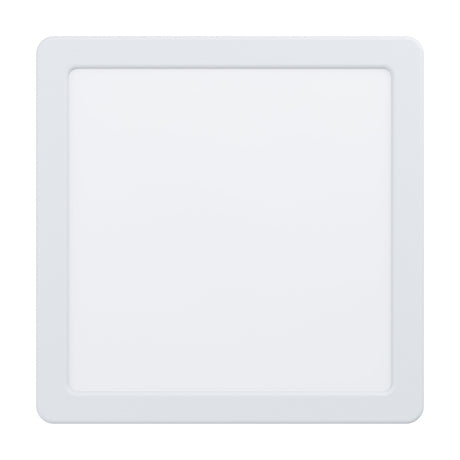 Gosmelle LED Downlight, a square 21.6 x 21.6cm recessed fixture with a white steel frame and flat white plastic diffuser, shown on a plain white background.
