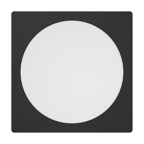 Gosmelle LED Downlight 21.6cm in Black, a square recessed fixture with a black plastic frame surrounding a round white diffuser, shown on a plain background.