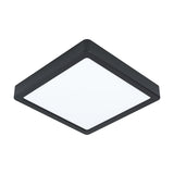 Gosmelle LED downlight, a square 21 x 21cm panel with a black steel frame surrounding a white plastic diffuser, shown at an angle on a plain white background.