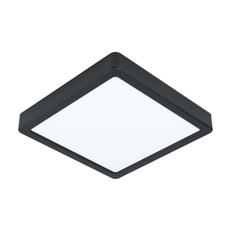 Gosmelle LED downlight, a square 21 x 21cm panel with a black steel frame surrounding a white plastic diffuser, shown at an angle on a plain white background.