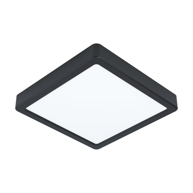 Gosmelle LED downlight, a square 21 x 21cm panel with a black steel frame surrounding a white plastic diffuser, shown at an angle on a plain white background.