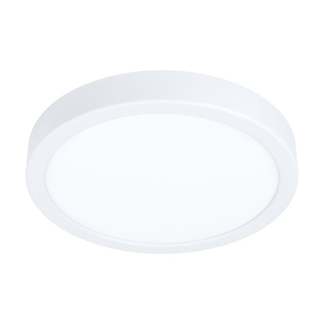 Gosmelle round LED downlight, 21cm white steel body with an opal plastic diffuser, shown on a plain white background.